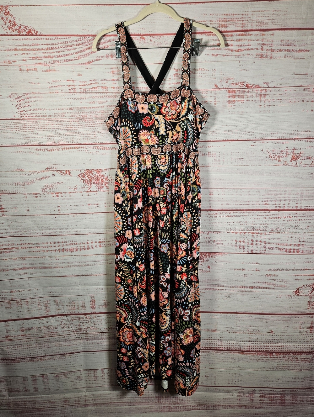 Boden Halter Cross Strap Paisley Print Maxi Dress - Picture 11 of 15